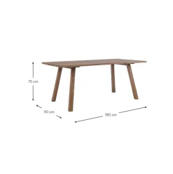 Mesa De Comedor Para Exterior De Madera De Acacia Glasgow, 180 X 90 Cm
