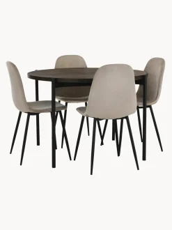Mesa De Comedor Redonda Con Sillas De Terciopelo Gilda, O 110 Cm