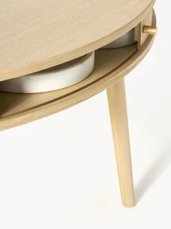 Mesa De Comedor Redonda Calary, Con Espacio De Almacenamiento