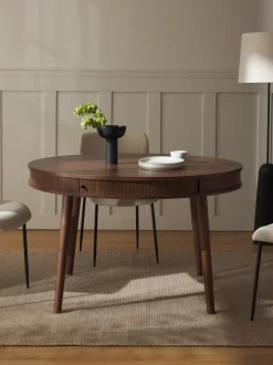 Mesa De Comedor Redonda Calary, Con Espacio De Almacenamiento