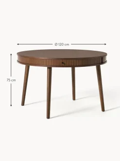 Mesa De Comedor Redonda Calary, Con Espacio De Almacenamiento