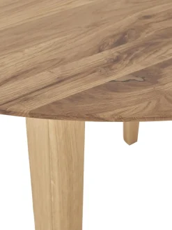 Mesa De Comedor Redonda De Madera De Roble Maciza Archie, O 110 Cm
