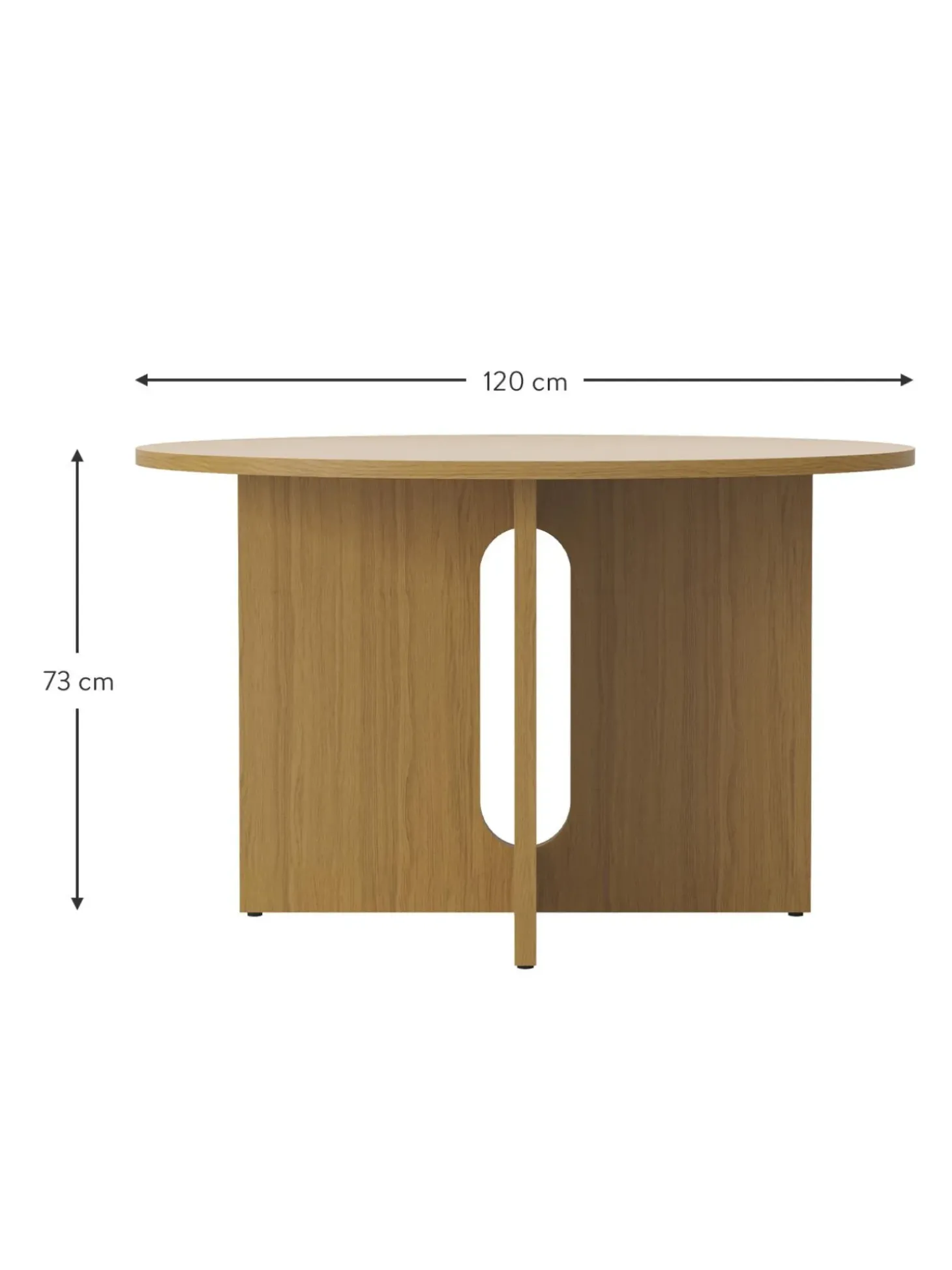 Mesa De Comedor Redonda En Roble Androgyne, Tamanos Diferentes