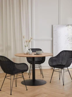 Mesa De Comedor Redonda En Fresno Menorca, O 100 Cm