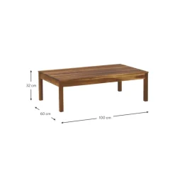 Mesa Para Exterior De Madera De Acacia Bo, 100 X 60 Cm