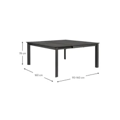 Mesa Para Exterior Extensible Konnor, 110-160 X 160 Cm