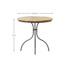 Mesa Redonda Para Balcon Hard & Ellen, Tablero De Madera De Teca