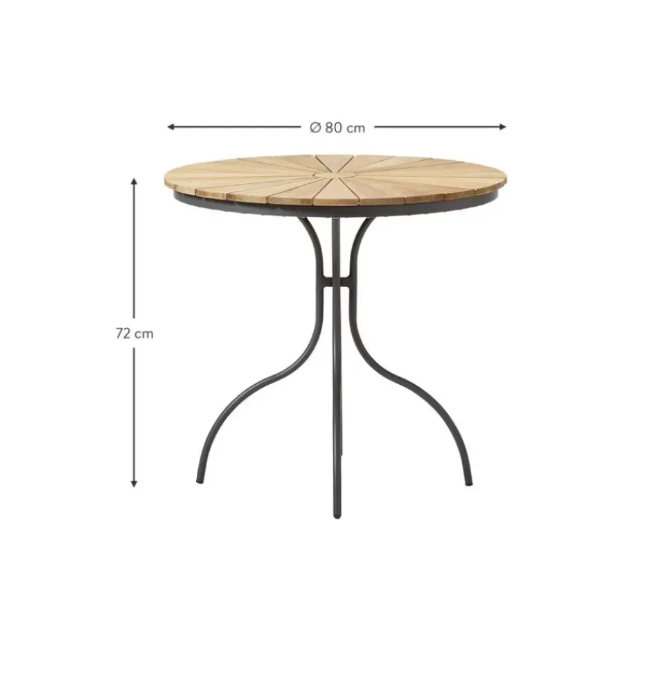 Mesa Redonda Para Balcon Hard & Ellen, Tablero De Madera De Teca