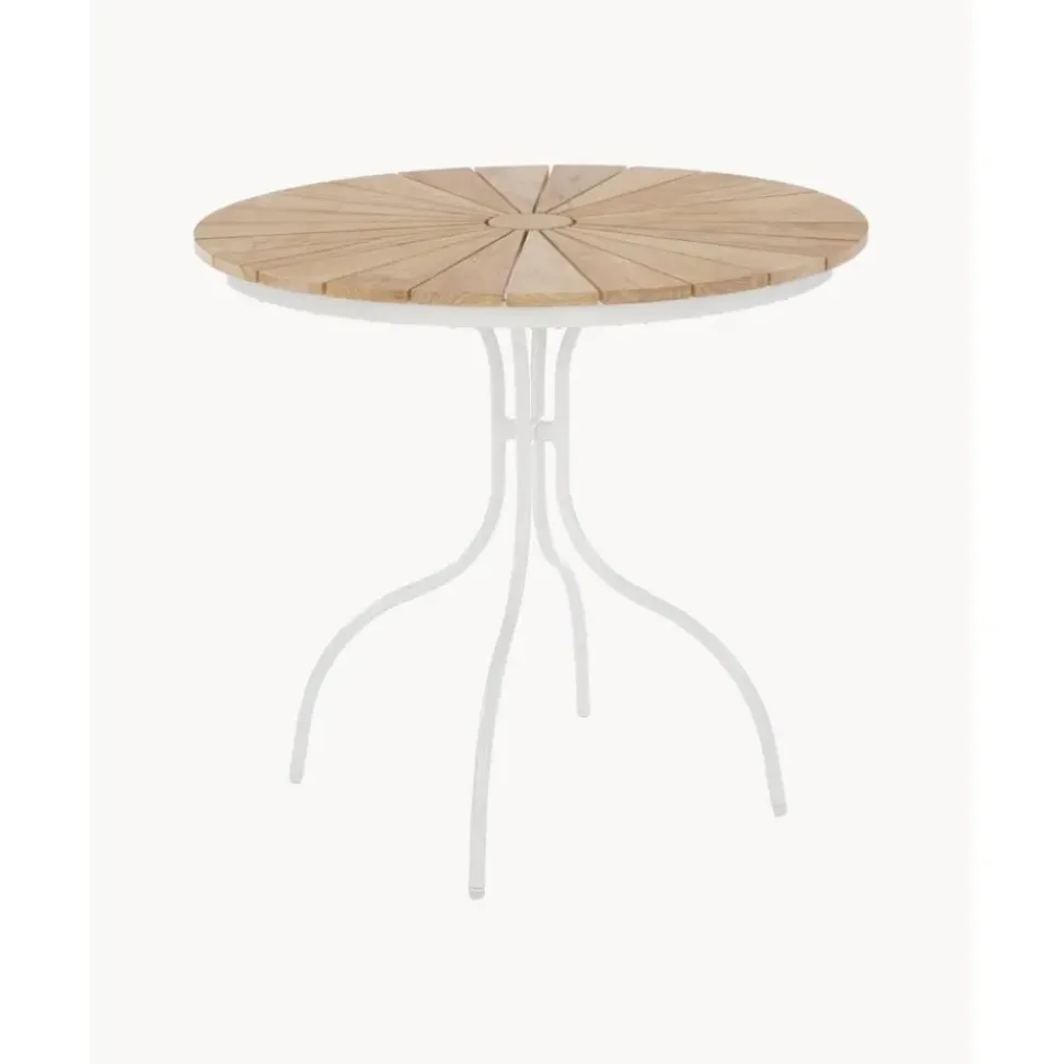 Mesa Redonda Para Exterior Hard & Ellen, Tablero De Madera De Teca