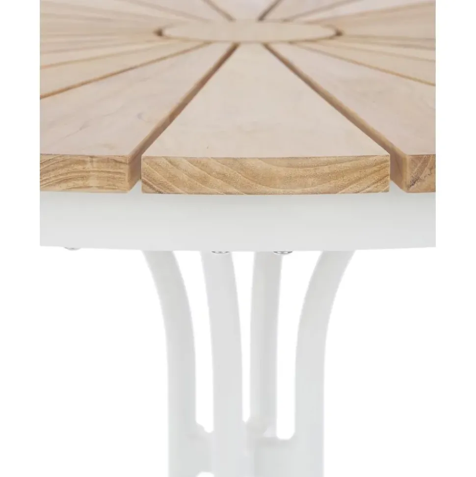 Mesa Redonda Para Exterior Hard & Ellen, Tablero De Madera De Teca