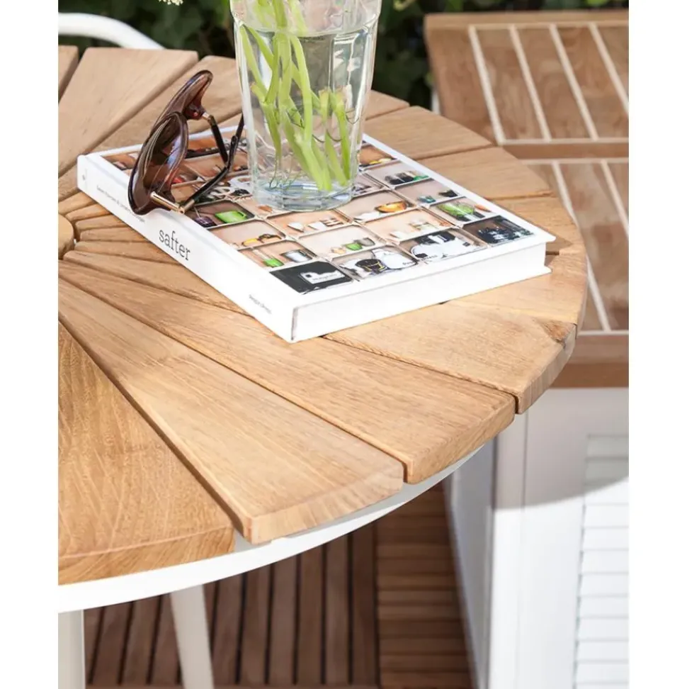Mesa Redonda Para Exterior Hard & Ellen, Tablero De Madera De Teca