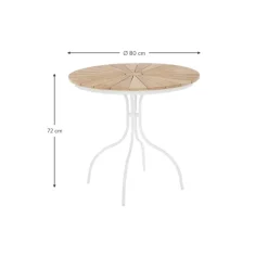 Mesa Redonda Para Exterior Hard & Ellen, Tablero De Madera De Teca