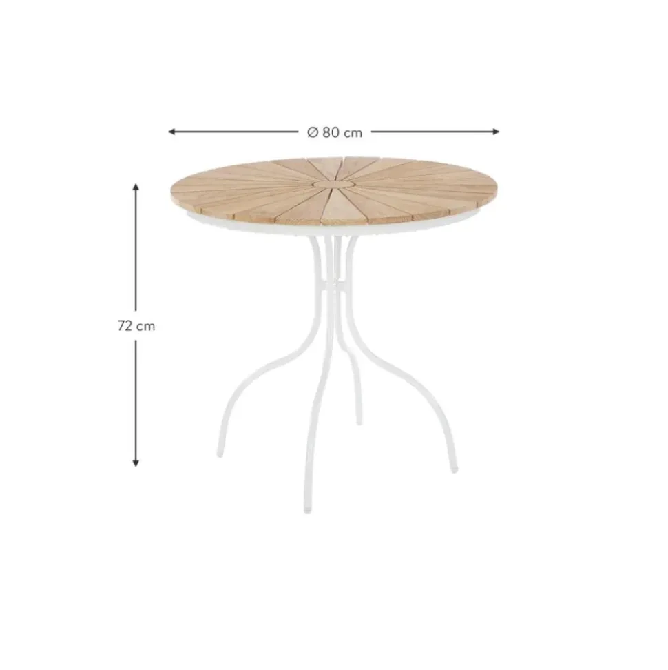 Mesa Redonda Para Exterior Hard & Ellen, Tablero De Madera De Teca