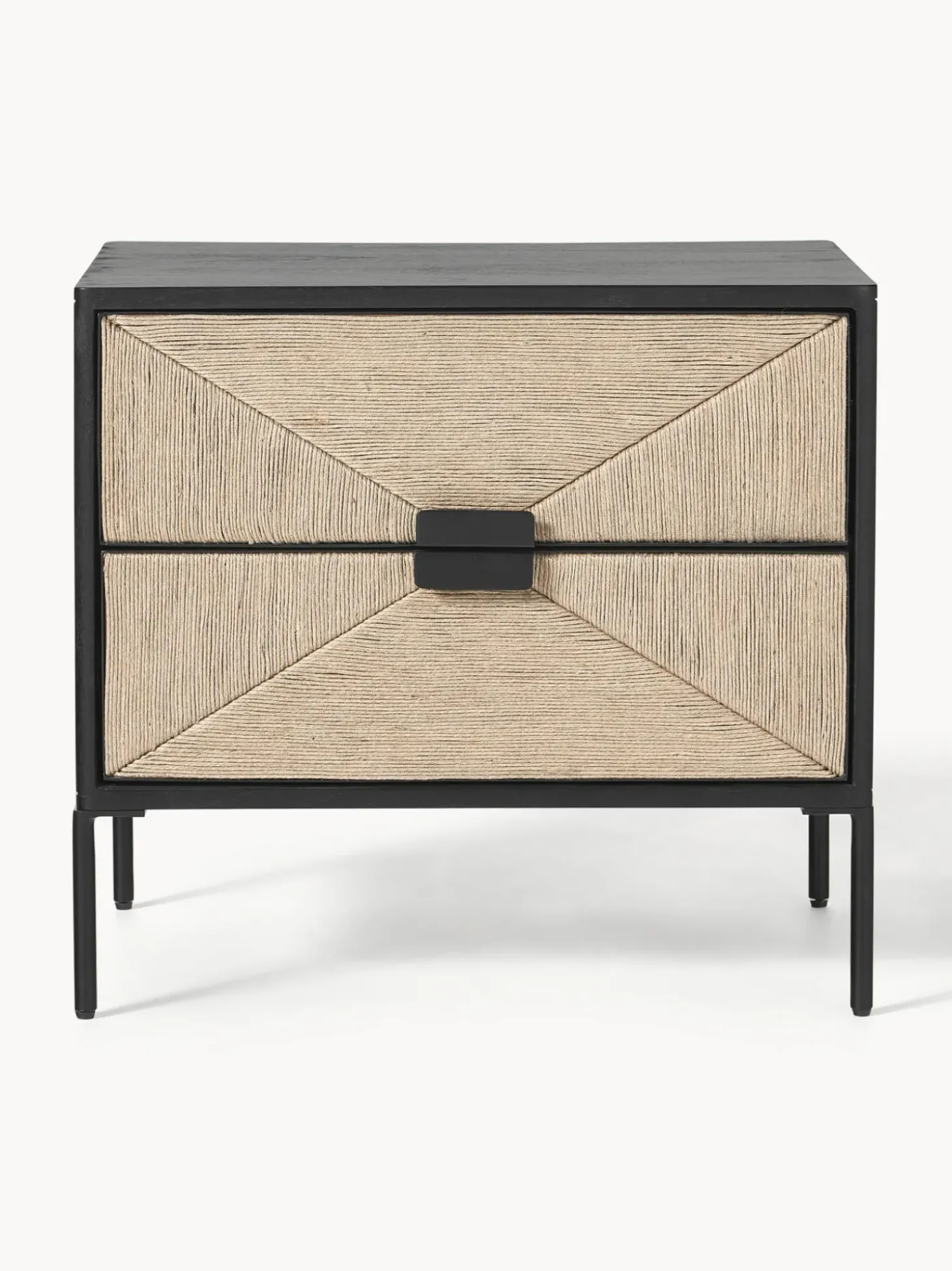 Mesilla De Noche Con Cajones De Madera De Mango Maciza June