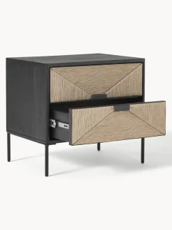 Mesilla De Noche Con Cajones De Madera De Mango Maciza June