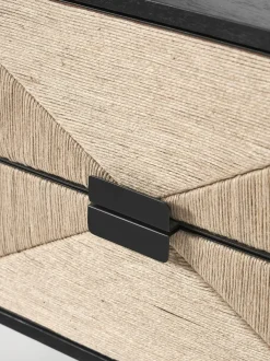 Mesilla De Noche Con Cajones De Madera De Mango Maciza June