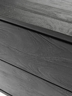 Mesilla De Noche De Madera De Mango Maciza Luca, Con Cajones