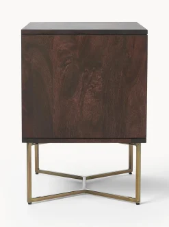 Mesilla De Noche De Madera De Mango Maciza Luca, Con Cajones