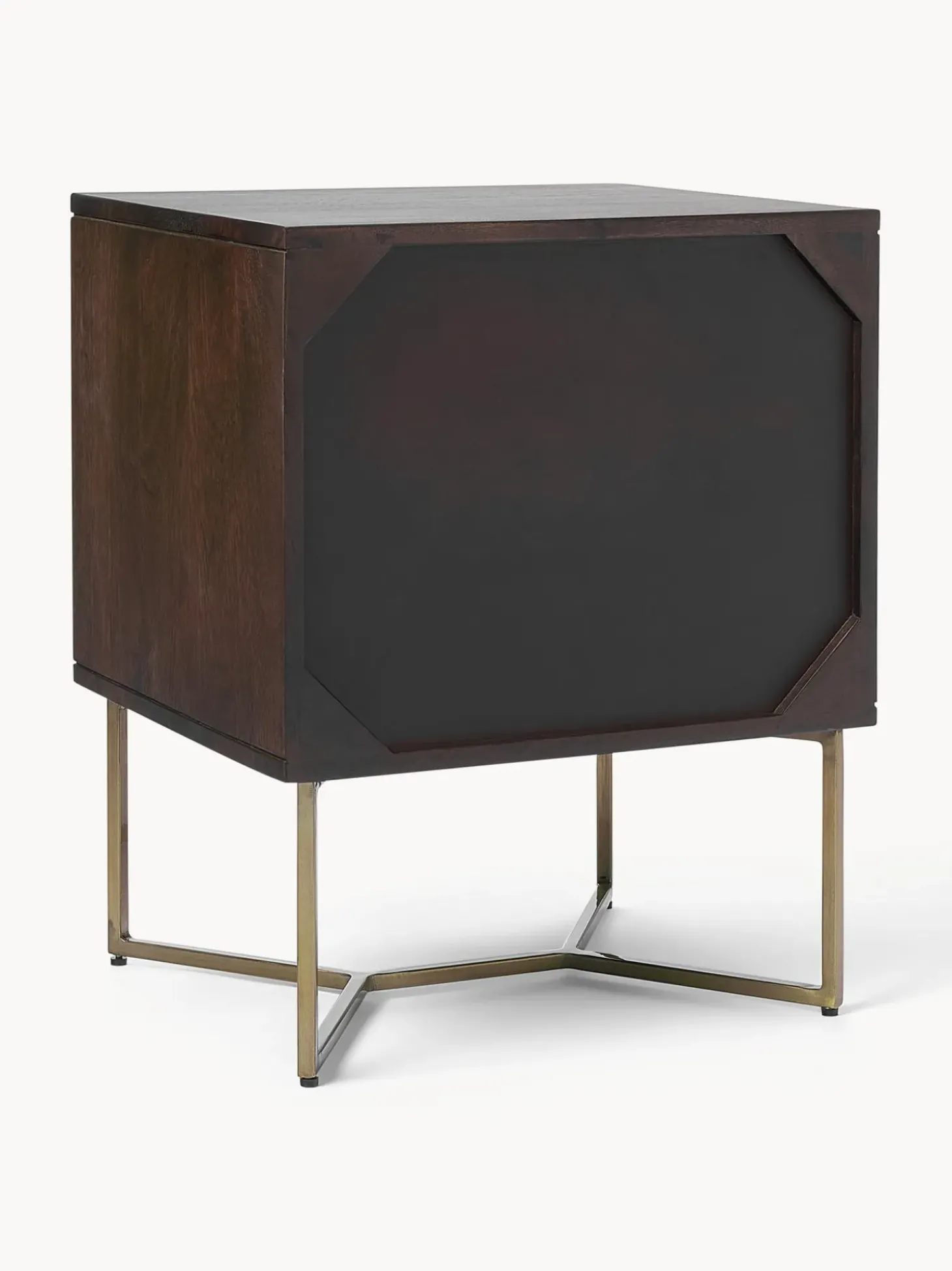 Mesilla De Noche De Madera De Mango Maciza Luca, Con Cajones