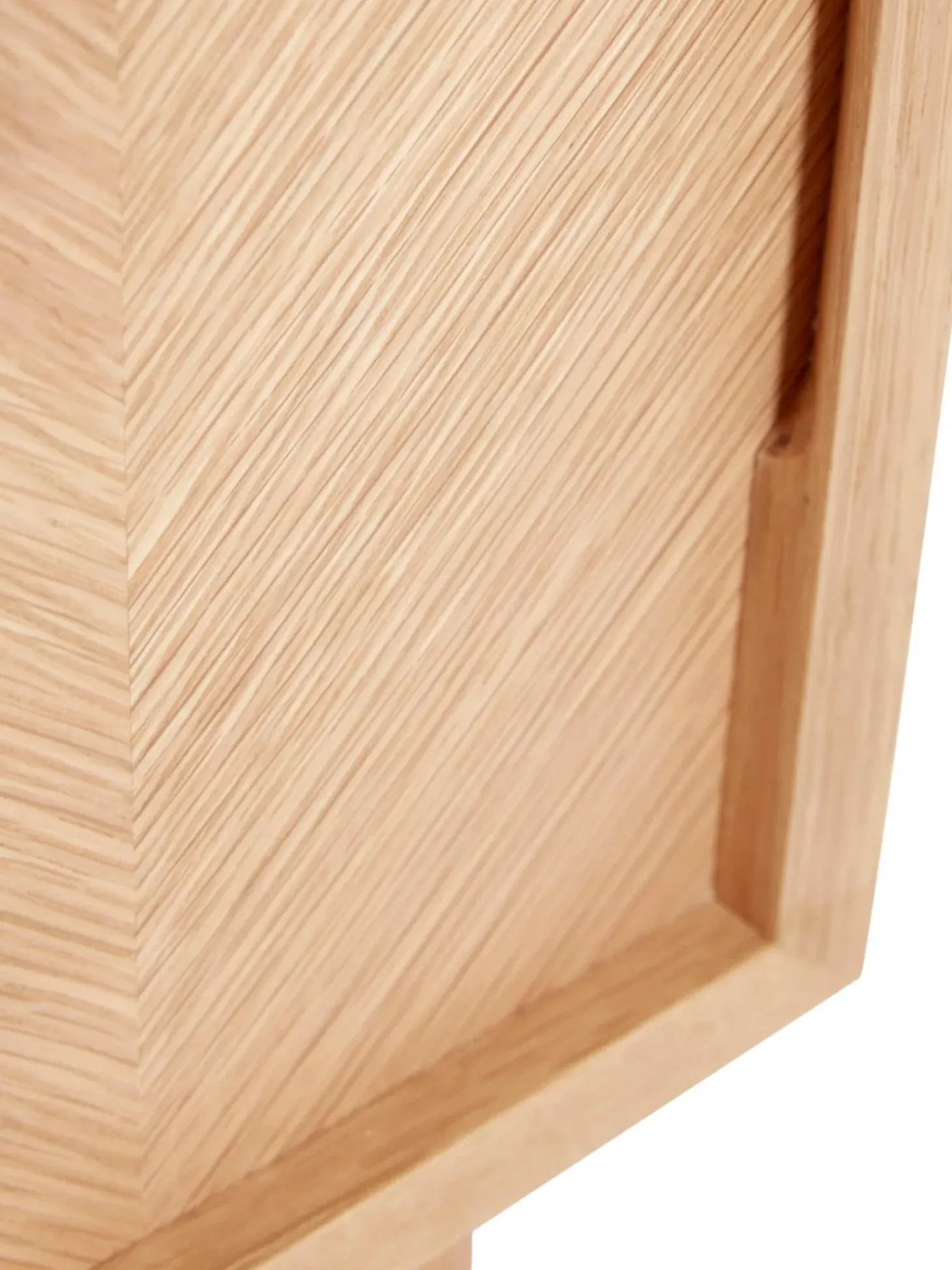 Mesilla De Noche De Madera De Roble Diseno Espiga Herringbone