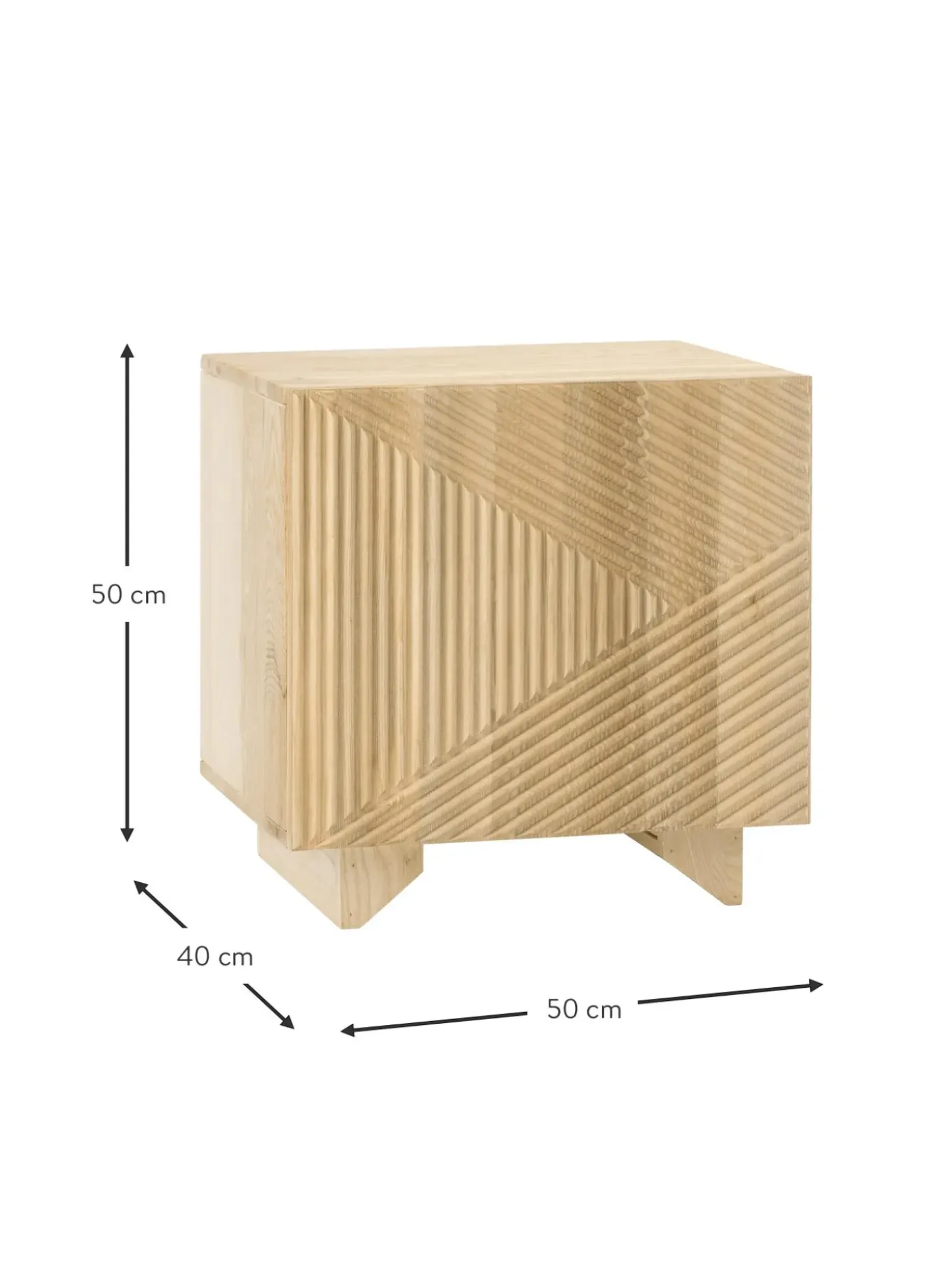 Mesilla De Noche De Madera De Fresno Maciza Louis