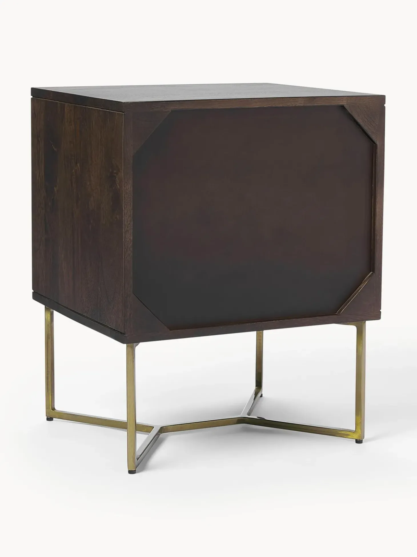 Mesilla De Noche De Madera De Mango Maciza Luca, Con Cajon