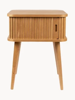 Mesita De Noche De Madera Barbier, Puerta Corredera