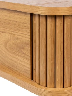 Mesita De Noche De Madera Barbier, Puerta Corredera