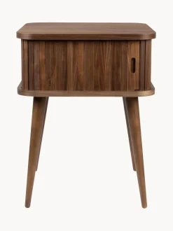 Mesita De Noche De Madera Barbier, Puerta Corredera