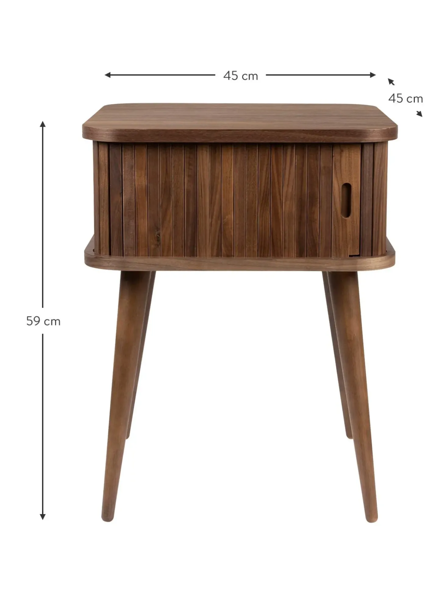 Mesita De Noche De Madera Barbier, Puerta Corredera