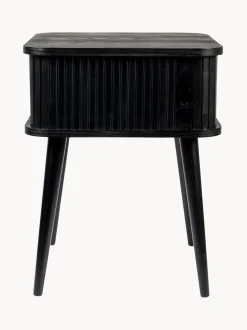 Mesita De Noche De Madera Barbier, Puerta Corredera