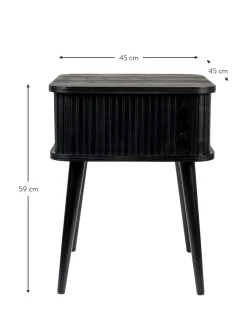 Mesita De Noche De Madera Barbier, Puerta Corredera