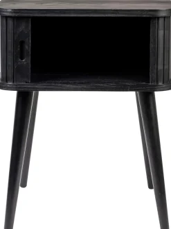 Mesita De Noche De Madera Barbier, Puerta Corredera