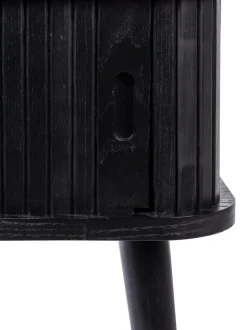 Mesita De Noche De Madera Barbier, Puerta Corredera