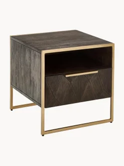 Mesita De Noche De Madera Maciza De Mango Harry