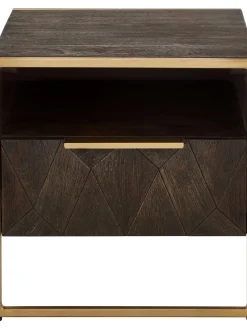 Mesita De Noche De Madera Maciza De Mango Harry