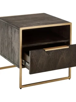 Mesita De Noche De Madera Maciza De Mango Harry