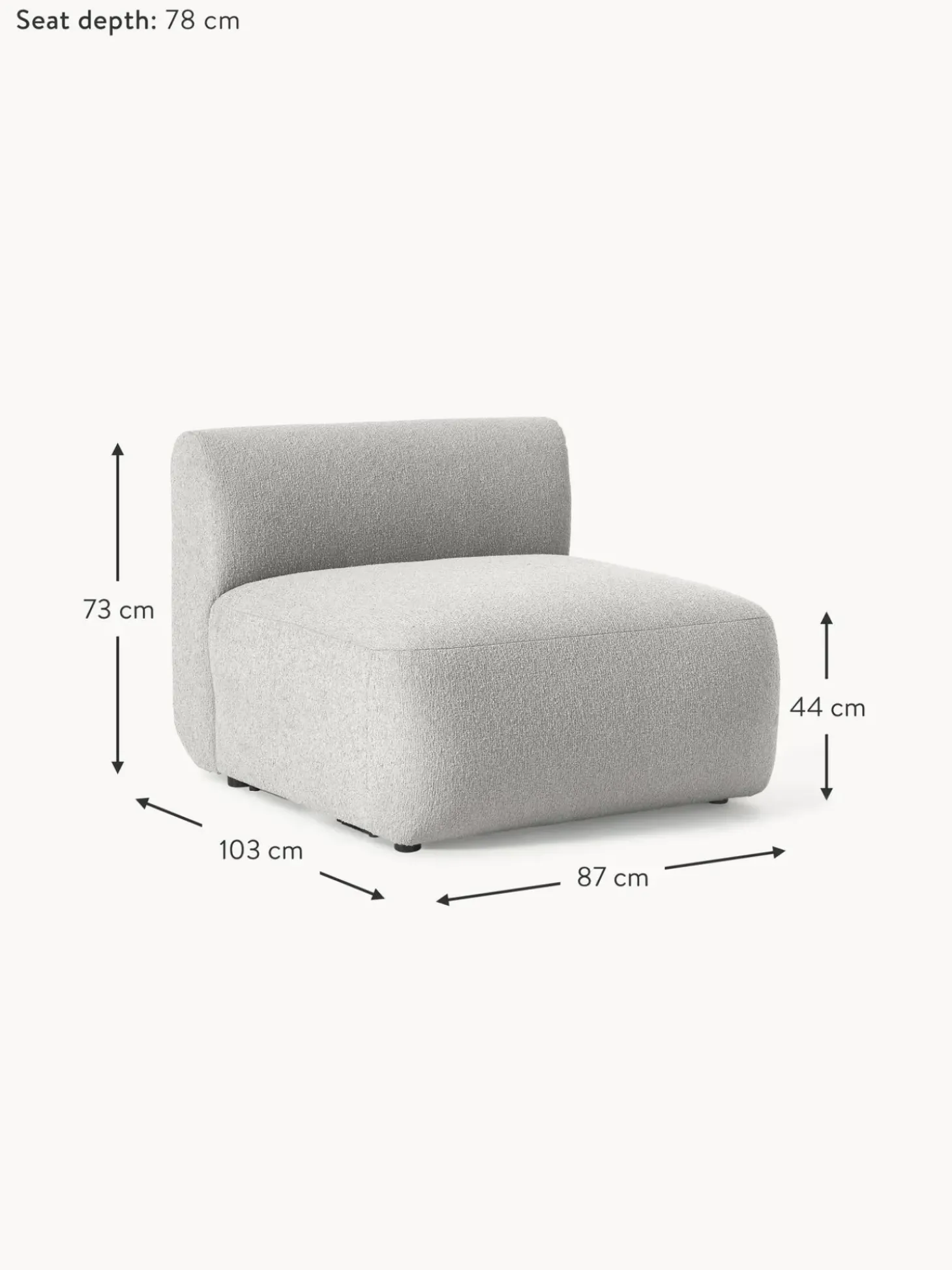 Modulo Central En Tejido Boucle Sofa Sofia