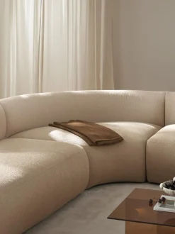 Modulo De Esquina Redondo En Tejido Boucle Sofa Sofia