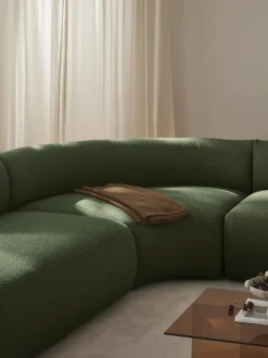 Modulo De Esquina Redondo En Tejido Boucle Sofa Sofia