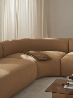 Modulo De Esquina Redondo En Tejido Boucle Sofa Sofia