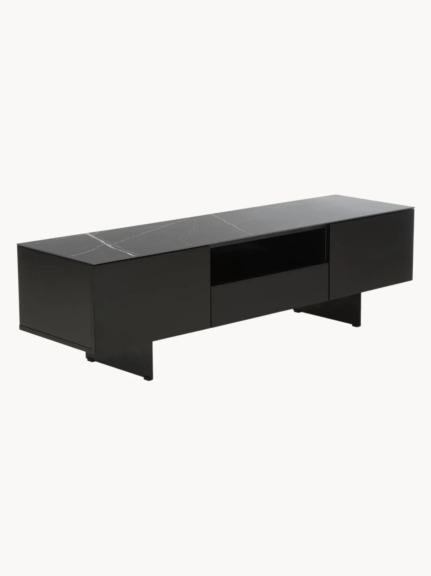 Mueble De Tv Fione, Con Tablero En Efecto Marmol