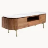 Mueble Tv Artesanal De Madera De Mango Y Marmol Grace