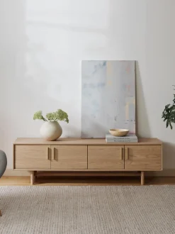 Mueble Tv Con Puertas De Roble Diana