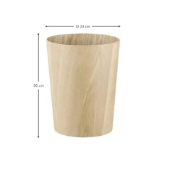 Papelera Redonda De Madera Wilo