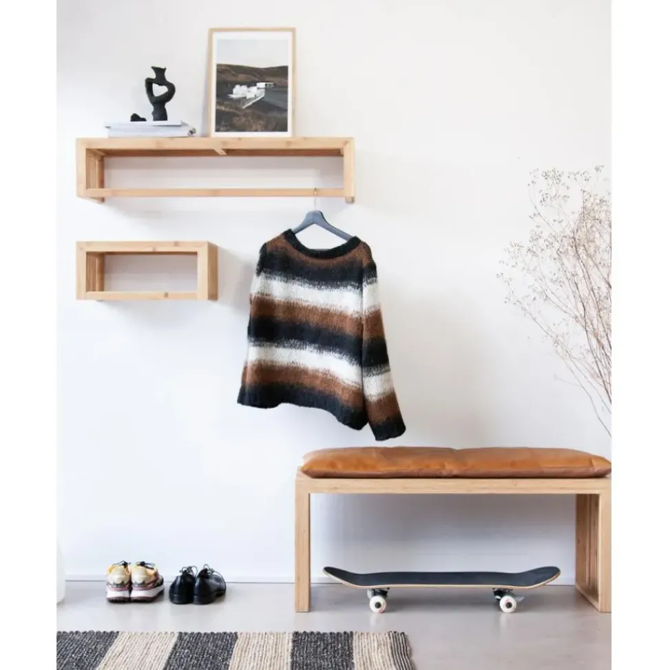 Perchero De Pared De Bambu Rib, Tamanos Diferentes