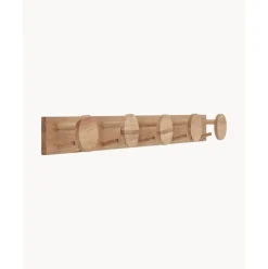 Perchero De Pared De Madera De Caucho Emme, 10 Gancho