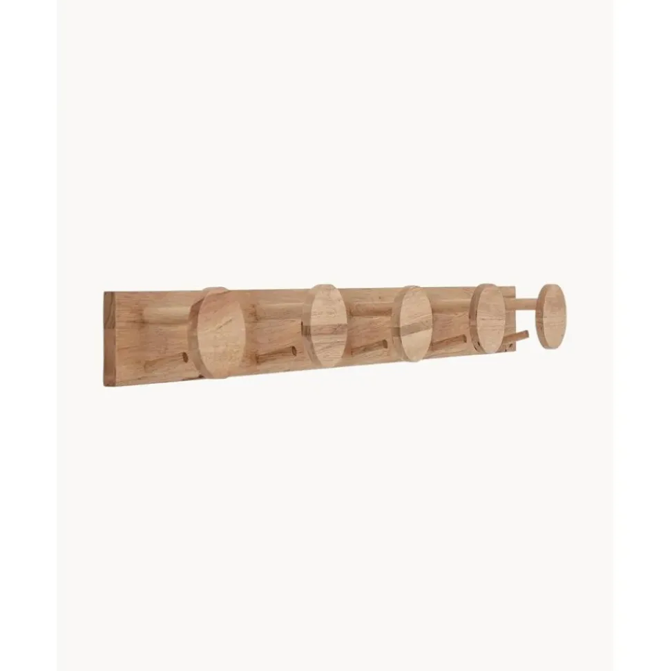 Perchero De Pared De Madera De Caucho Emme, 10 Gancho