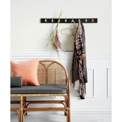 Perchero De Pared De Madera Edgy, 8 Ganchos