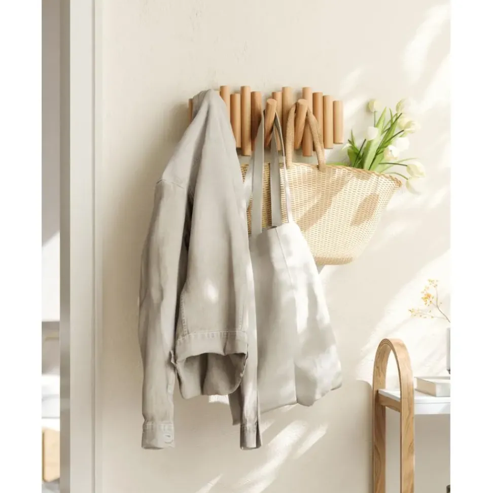 Perchero De Pared De Madera De Pino Picket